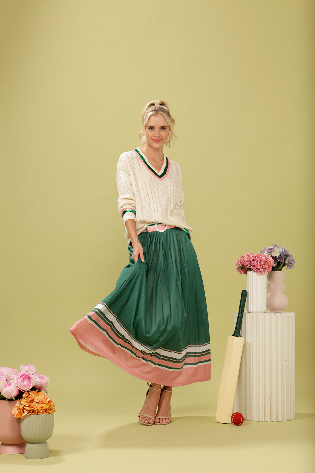 The Meet Me At The Club Pleated Skirt