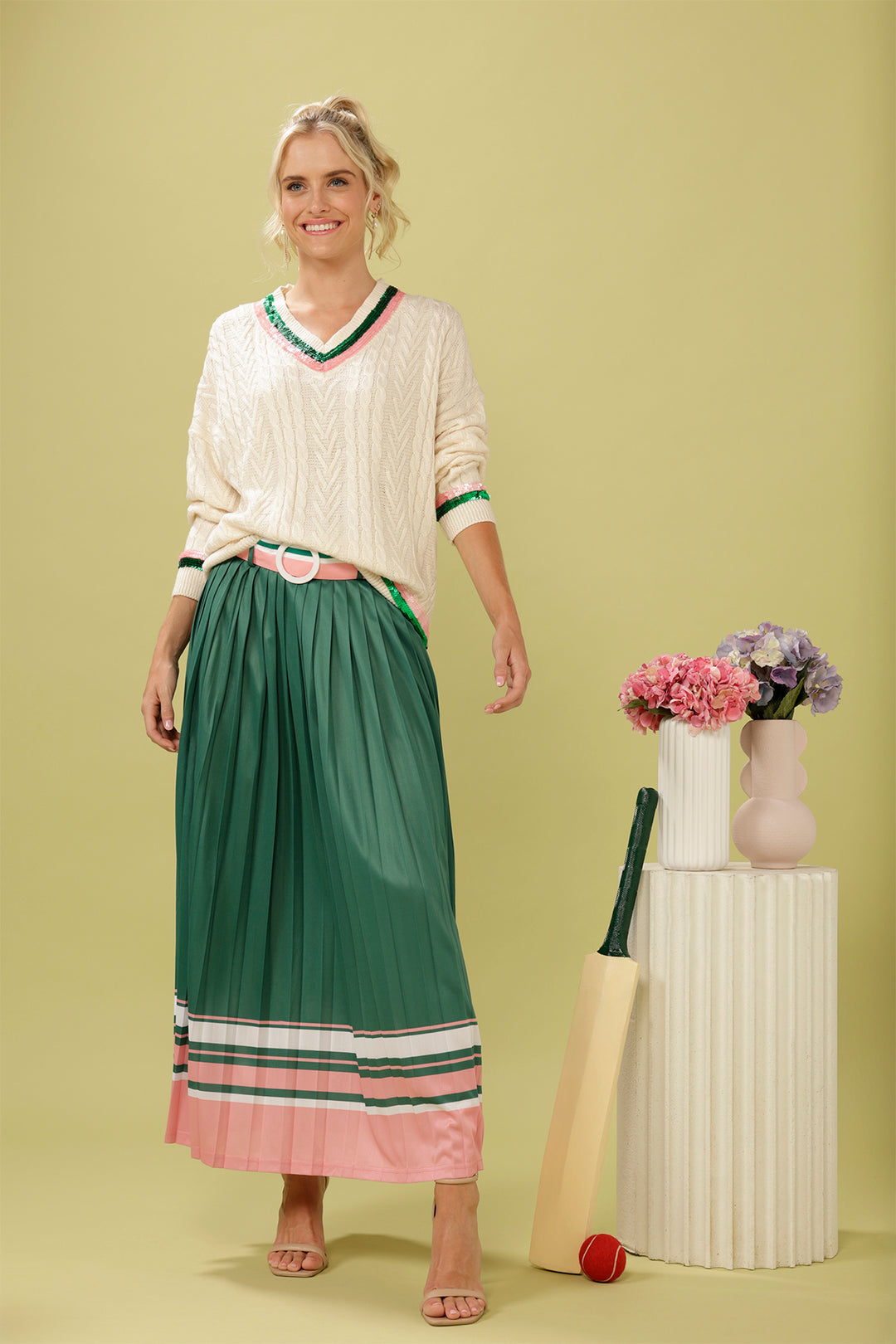 The Meet Me At The Club Pleated Skirt