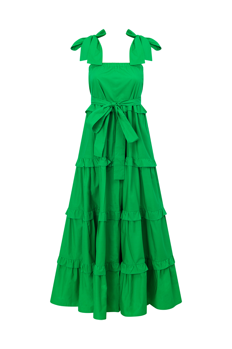 Scallop Dress - Forest Green