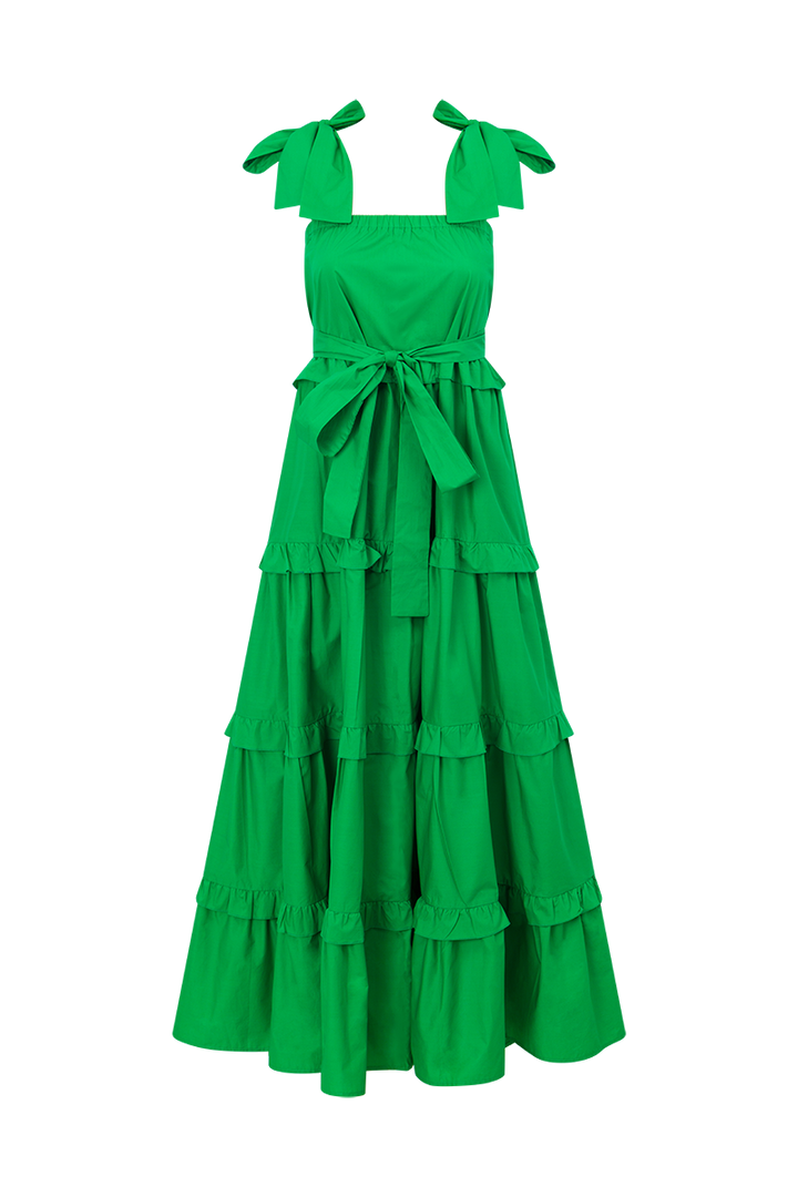 Scallop Dress - Forest Green