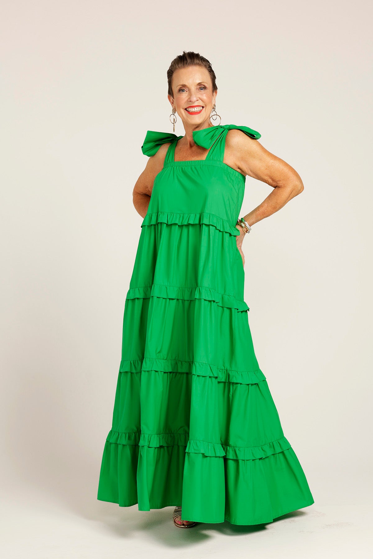 Green sale scallop dress