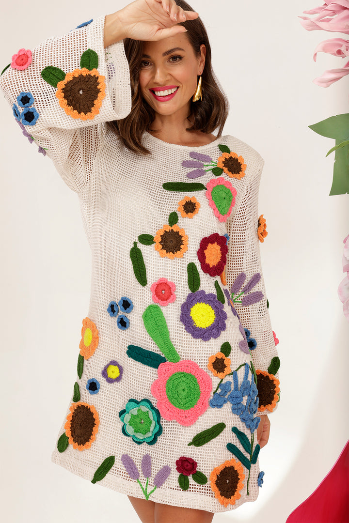 The Garden Party Crochet Mini Dress by Bonita Collective